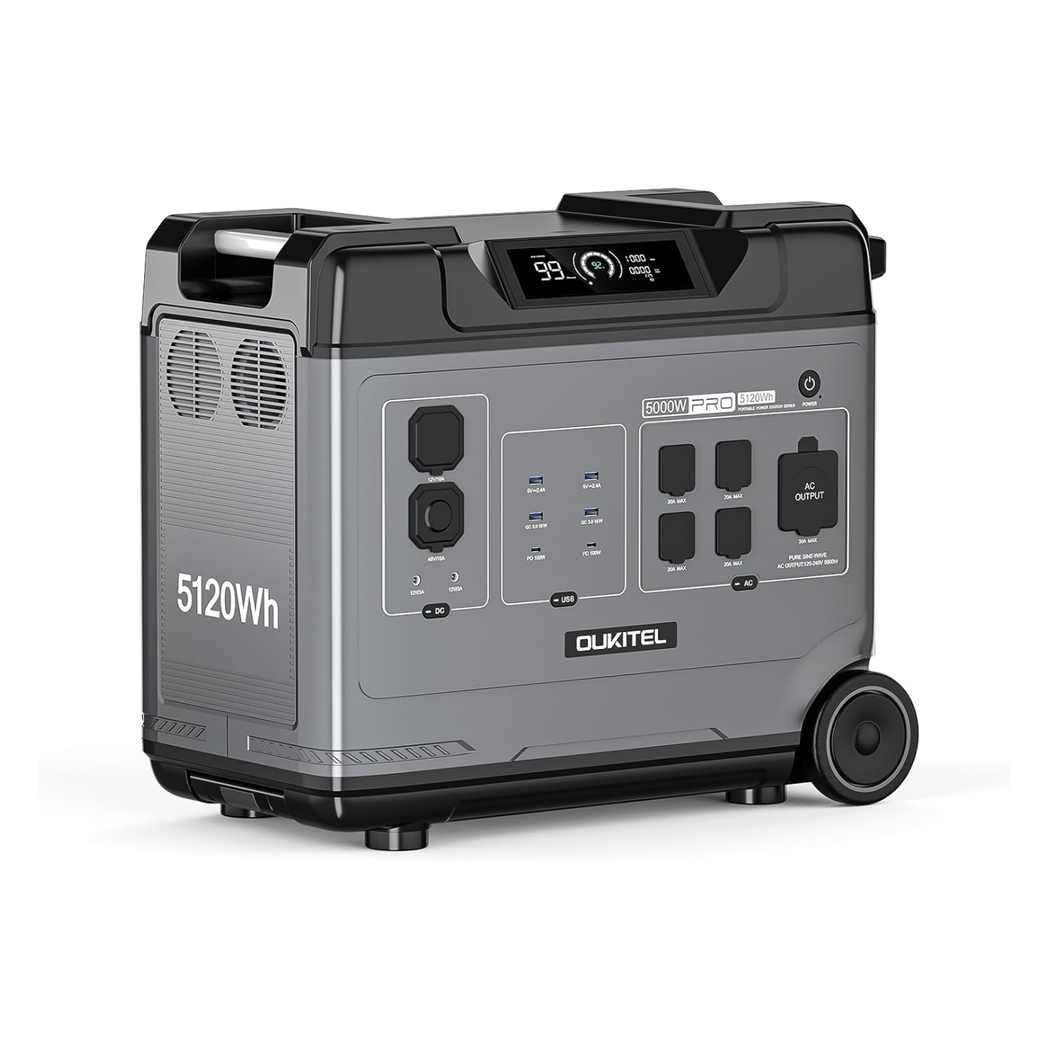 Solar Generator 3000W - Generatore Solare Portatile 120V/240V, Stazione di