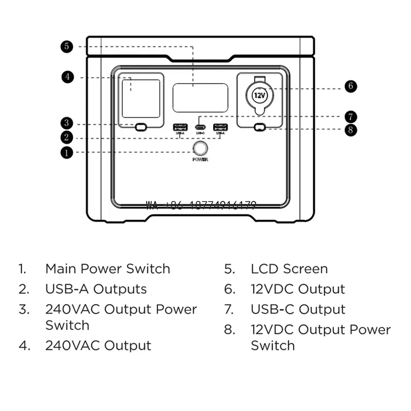 Portable Power Station 600W Ups - wmwmnu Batteria Lifepo4 da 600W con