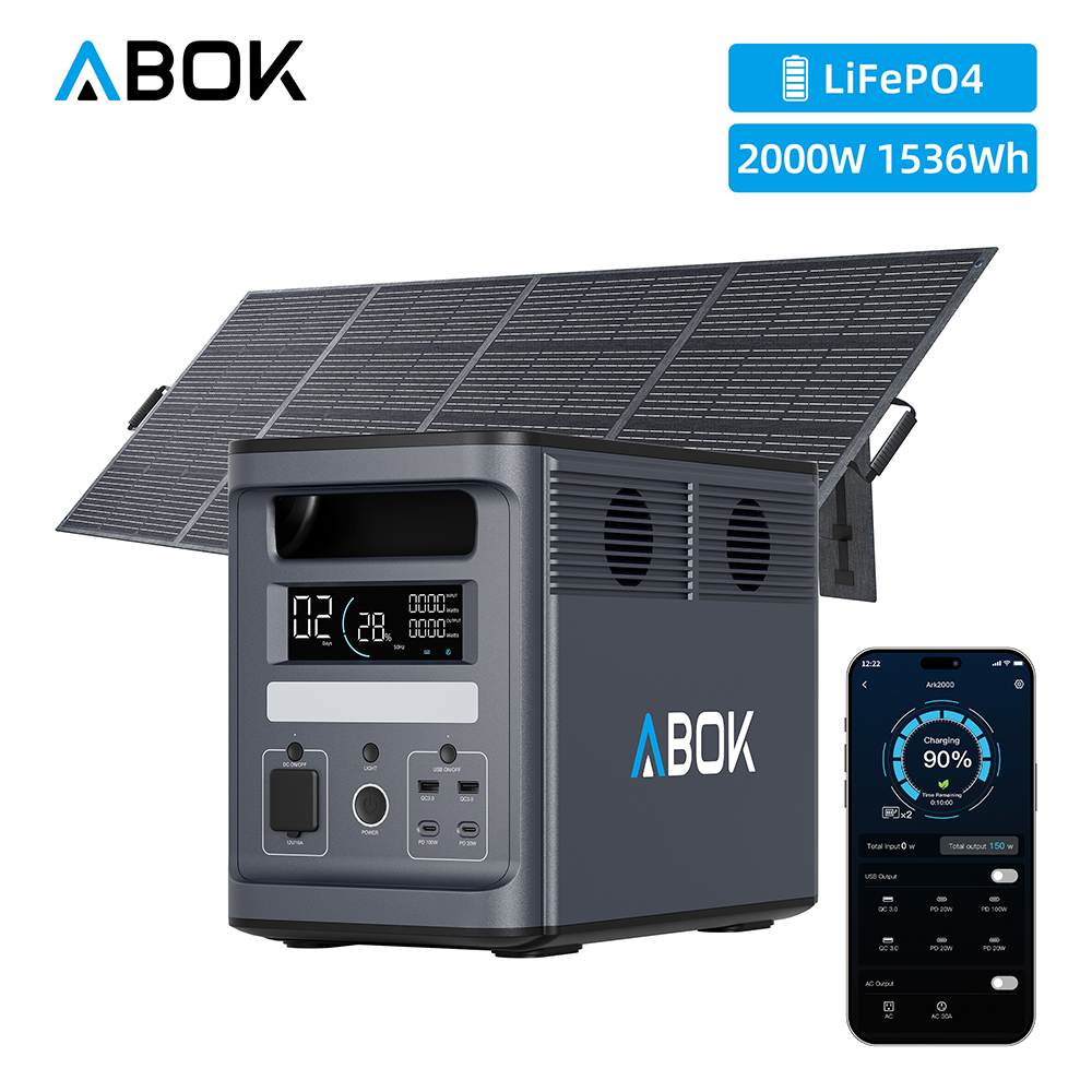 Portable Power Station 2000W Lifepo4 - ABOK Ark2000, stazione di alimentazione portatile