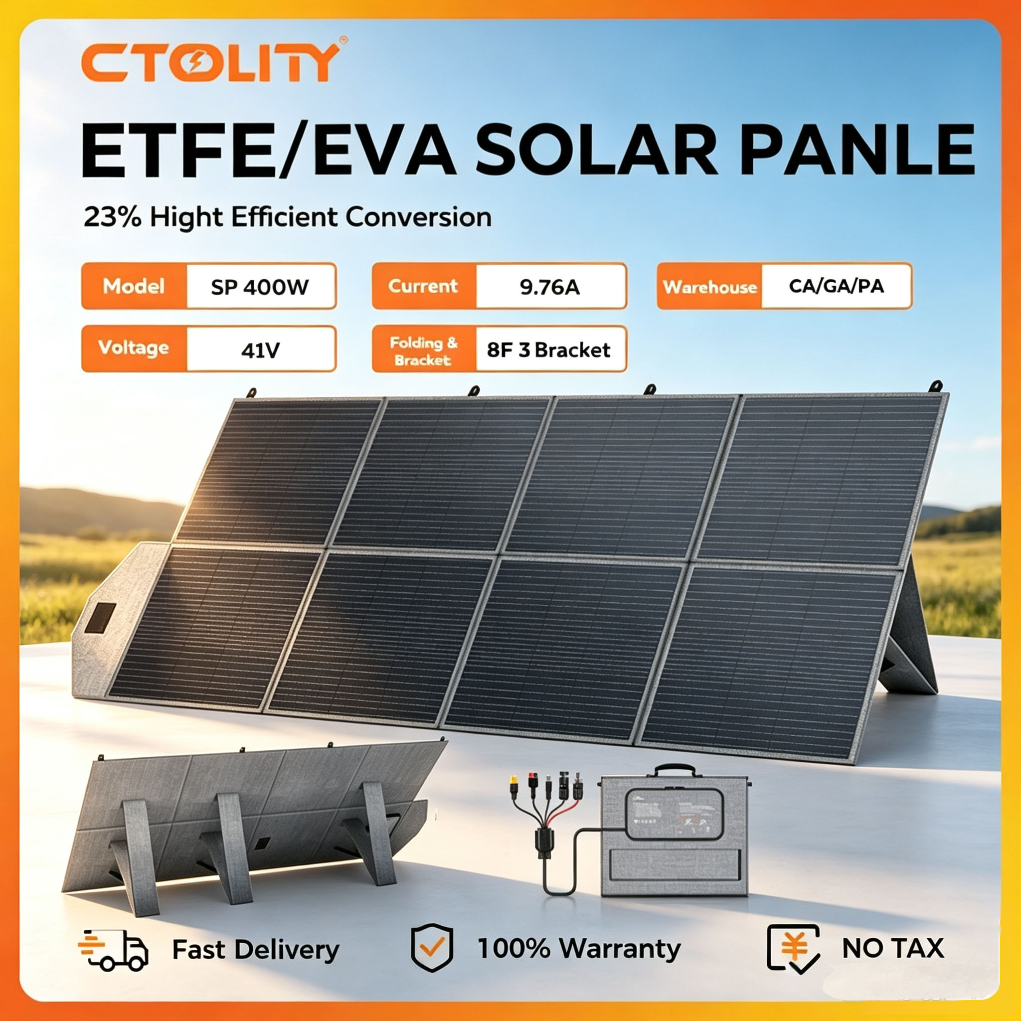 Solar Generator Kit 400W Complete - CTOLITY Kit Solare Portatile con Pannello