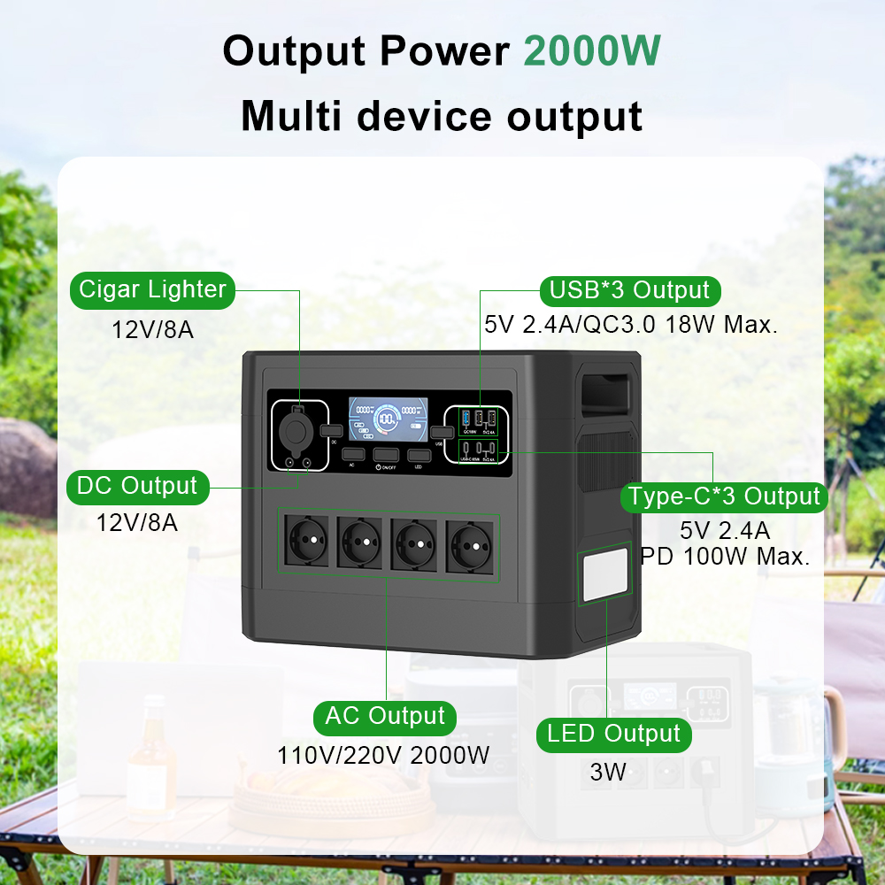 Generatore da campeggio portat - Portable Power Station 2000W Lifepo4 recensione e prezzo