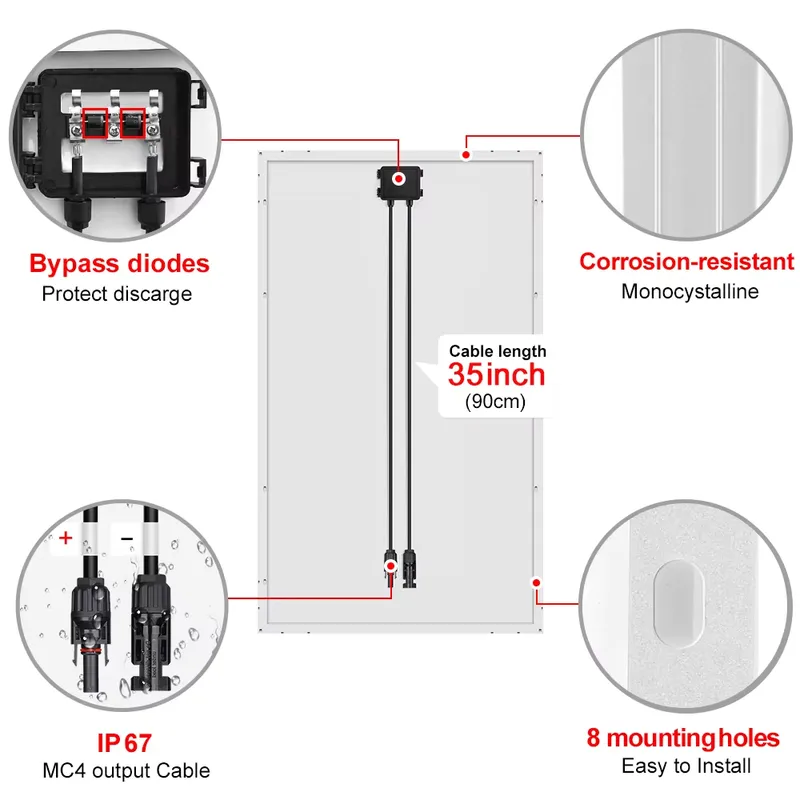 Pannello Solare Rigido 18V 100 - Solar Panel 400W Rigid Monocrystalline recensione e prezzo