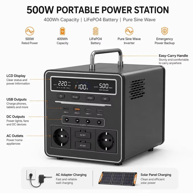 Nuova Stazione di Alimentazion - Portable Power Station 500W recensione e prezzo