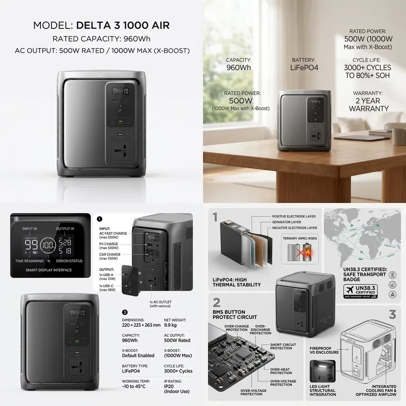 per DELTA 3 1000 Power Station - Portable Power Station 1000W Pure Sine recensione e prezzo